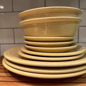 Yellow fiestaware set